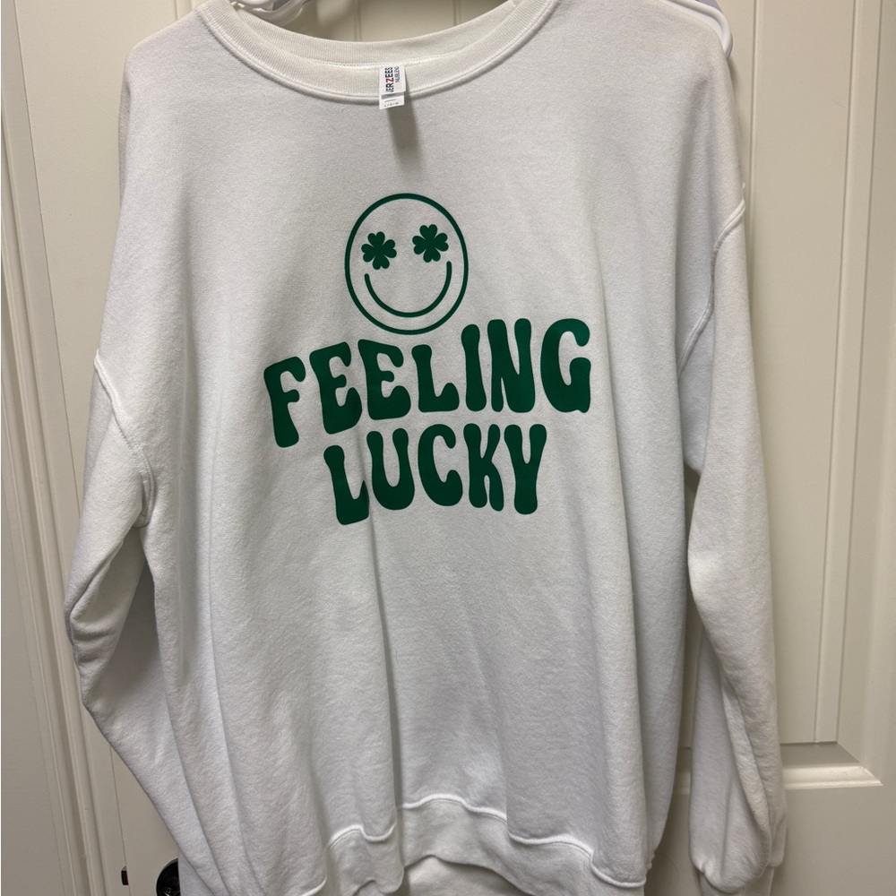 Feeling Lucky White Sweater